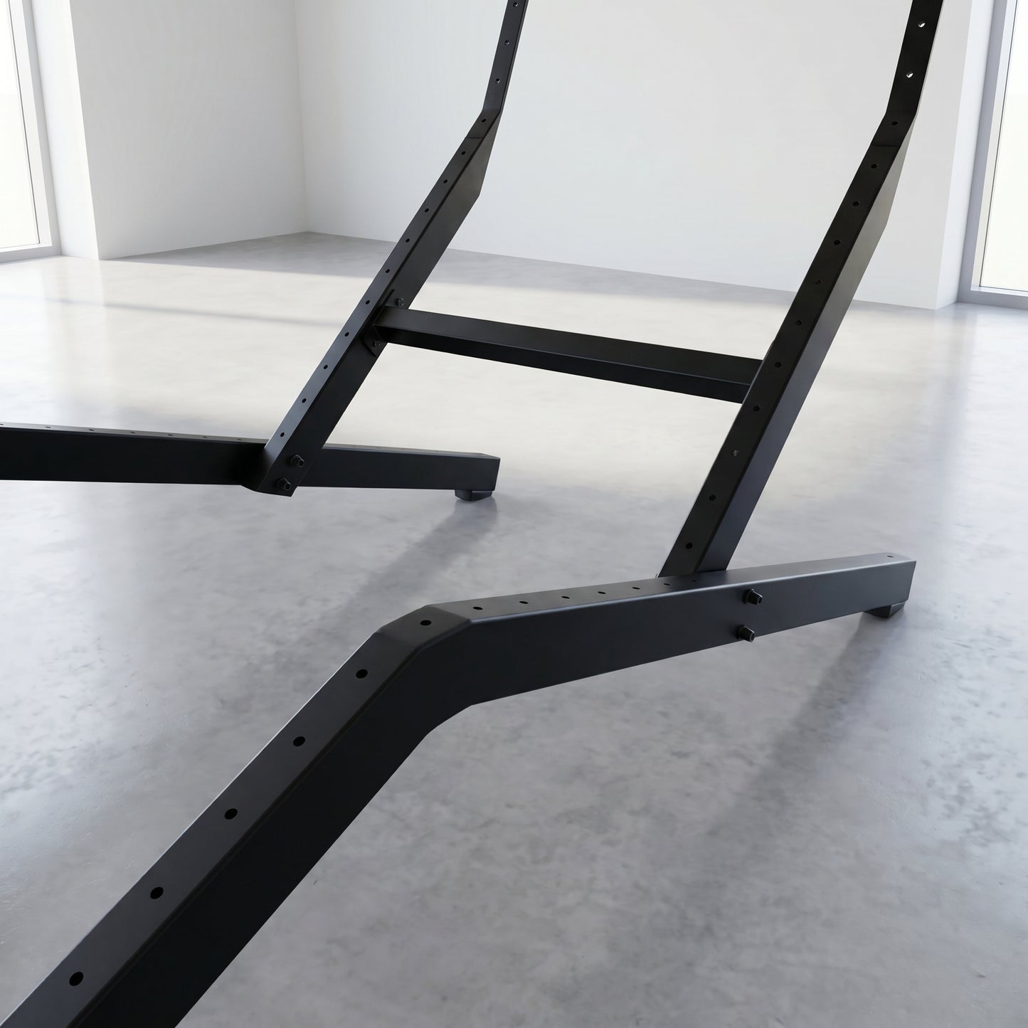 Indoor / Outdoor Lounge Chair Frame, Steel Chair Base, Black Powder Coated, Industrial Furniture